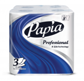 Туалетная бумага Papia «Professional», 3-х слойная, 8 шт, белая