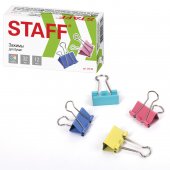 Зажимы 32мм КОМПЛЕКТ 12шт  STAFF "Profit" цветные 