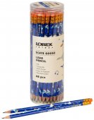Карандаш чернографитный деревянный LOREX KIDS V-TYPE SCATE GOOSE НВ с ластиком, заточенный, трехгранный, принт на корпусе, тубус