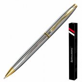 Ручка подарочная шариковая BRAUBERG «De Luxe Silver», корпус серебристый, узел 1 мм, линия письма 0,7 мм, синяя