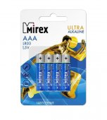 Батарейка щелочная Mirex LR03/AAA 1,5V 4шт (4/40/1000) пленка
