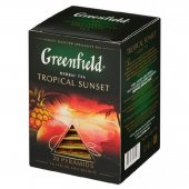 Чайный напиток Гринфилд Тропикал Сансет, с ароматом тропических фруктов и растительными компонентами, 1,8г*20