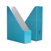 Лоток для бумаг вертикальный Attache Selection "Flamingo", 75 мм, картон, голубой