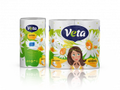 Туалетная бумага "VETA AROMA РОМАШКА NEW", двухслойная (16м) на втулке, 1*4 рулона