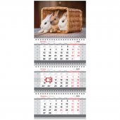 Календарь квартальный 3 бл. на 3 гр. OfficeSpace Mini "Символ года", с бегунком, 2023г.