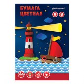 Цветная бумага schoolФОРМАT, А4, немелованная, 8 листов, 8 цветов