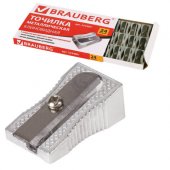 Точилка BRAUBERG "Style", металлическая клиновидная 