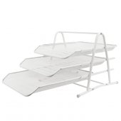 Лоток горизонтальный металический 3-х  секционный белый