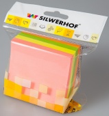 Блок самоклеящийся Silwerhof, 75 × 75 мм, 320 л., 4 цвета неон