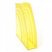 Вертикальный лоток для бумаг "Премиум", 70 см., прозрачный, желтый
