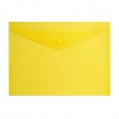 Папка-конверт с кнопкой, А4, 150 мкм, желтая