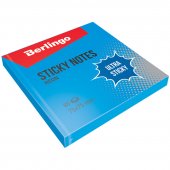 Блок самоклеящийся Berlingo "Ultra Sticky", 75 × 75 мм, 80 л., синий неон