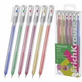 Набор из 6 ручек гелевых ErichKrause Paradise Stick Neon 0.6, цвет чернил ассорти (в пэт-боксе)