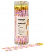 Карандаш чернографитный деревянный LOREX KIDS V-TYPE SHIBA BAND НВ с ластиком, заточенный, трехгранный, принт на корпусе, тубус