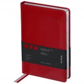 Ежедневник датированный Berlingo "Silver Pristine", 2021г., А5, 143 × 210 мм, кожзам, 184 л., красный/серебряный срез