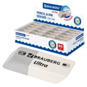 Ластик BRAUBERG "Ultra", 41х14х8 мм, серо-белый, натуральный каучук Ластик BRAUBERG "Ultra", 41х14х8 мм, серо-белый, натуральный каучук