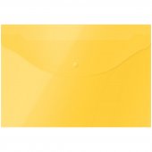 Папка-конверт с кнопкой OfficeSpace, А4, 120 мкм, желтая
