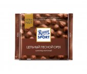 Шоколад Ritter Sport «Цельный лесной орех», молочный с цельным обжаренным лесным орехом, 100 г