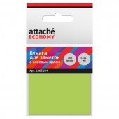 Стикеры Attache Economy с клеевым краем, 51x51 мм, 100 неоновых зеленых листов 