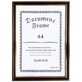 Рамка пластиковая со стеклом 21*29,7 темный орех с двойн. позолотой