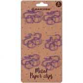 Скрепки металлические "Бабочка" цветн. "Darvish" 6шт/уп (набор)