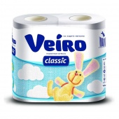 Туалетная бумага Veiro «Classic», 2-х слойная, 4 шт., белая