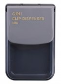 Скрепочница магнитная Deli E988 пластиковая без скрепок, черная