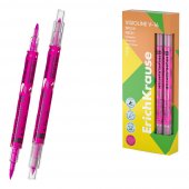 Двухсторонний текстмаркер ErichKrause Visioline V-16 Brush Neon, цвет чернил розовый