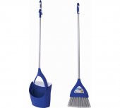 Набор для уборки мусора "ПРЕМИУМ" ЛАЙМА: совок со щеткой-сметкой, складной, металлическая ручка 66см, резиновая кромка