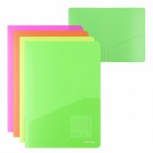Папка-уголок пластиковая ErichKrause Glossy Neon, с 2 карманами, А4, полупрозрачный