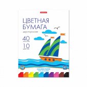 Цветная бумага двусторонняя на клею ErichKrause, А4, 40 листов, 10 цветов, игрушка-набор для детского творчества