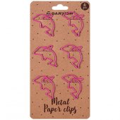 Скрепки металлические "Дельфин" цветн. "Darvish" 6шт/уп (набор) Скрепки металлические "Дельфин" цветн. "Darvish" 6шт/уп (набор)