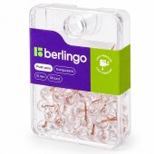 Кнопки силовые Berlingo 100шт круглые, прозрачные, розовое золото, пластиковый бокс