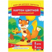 Картон цветной ArtSpace, А4, 8 листов, 8 цветов, немелованный, в папке Картон цветной ArtSpace, А4, 8 листов, 8 цветов, немелованный, в папке