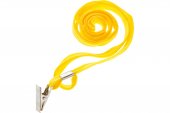 Шнурок для бейджей OfficeSpace, 45см, металлический клип, желтый
