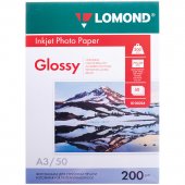 Фотобумага Lomond, А3, глянцевая, 200 г/м², 50 листов