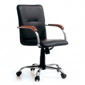 Кресло офисное «Самба G», экокожа, черное (орех)