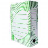 Короб архивный А4, 150 мм, картон, бело-зеленый