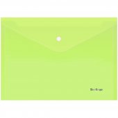 Папка-конверт на кнопке Berlingo «Starlight», А4, 180 мкм, салатовая