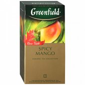 Чай Гринфилд Спайси Манго оолонг со вкусом и ароматом манго и растительными компонентами 1,5г*25