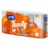 Туалетная бумага Grite "Family", 3-слойная, 8 рулонов