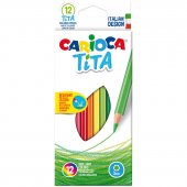 Карандаши цветные Carioca «Tita», 12 цветов, шестигранные, заточенные