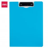Папка-планшет (с крышкой) Deli «Rio», А4, плотная 2мм, с верхним прижимом, ПВХ, голубая