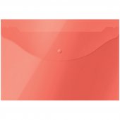 Папка-конверт с кнопкой OfficeSpace, А4, 120 мкм, красная