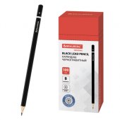 Карандаш чернографитный BRAUBERG, 1 шт., «Touch line», В, корпус черный, заточенный