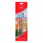 Кисти художественные, набор 3 шт, белка круглая № 2, 3, 4