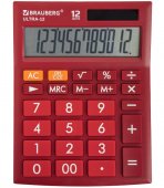 Калькулятор настольный BRAUBERG ULTRA-12-WR (192x143 мм), 12 разрядов, двойное питание, БОРДОВЫЙ