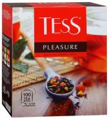 Чай черный ТЕСС Pleasure с шиповн., ябл., лепестк. цв. и аром фруктов 100п*1.5г