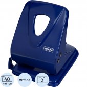 Дырокол Attache Symbol до 40 листов, линейка, металл, синий 