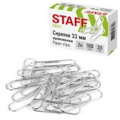 Скрепки 33мм 100шт.в упаковке  STAFF, оцинкованные 